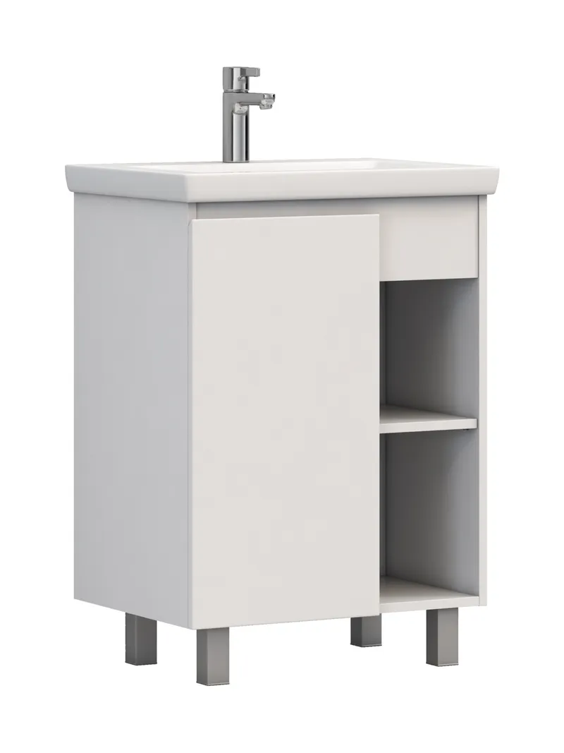 Тумба под раковину Modul 600-1-0 (Como) белый-5