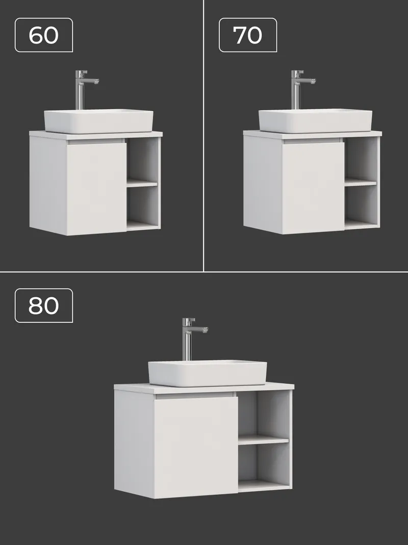 Тумба под раковину Modul 600-1-0 со столешницей навесная белый-6