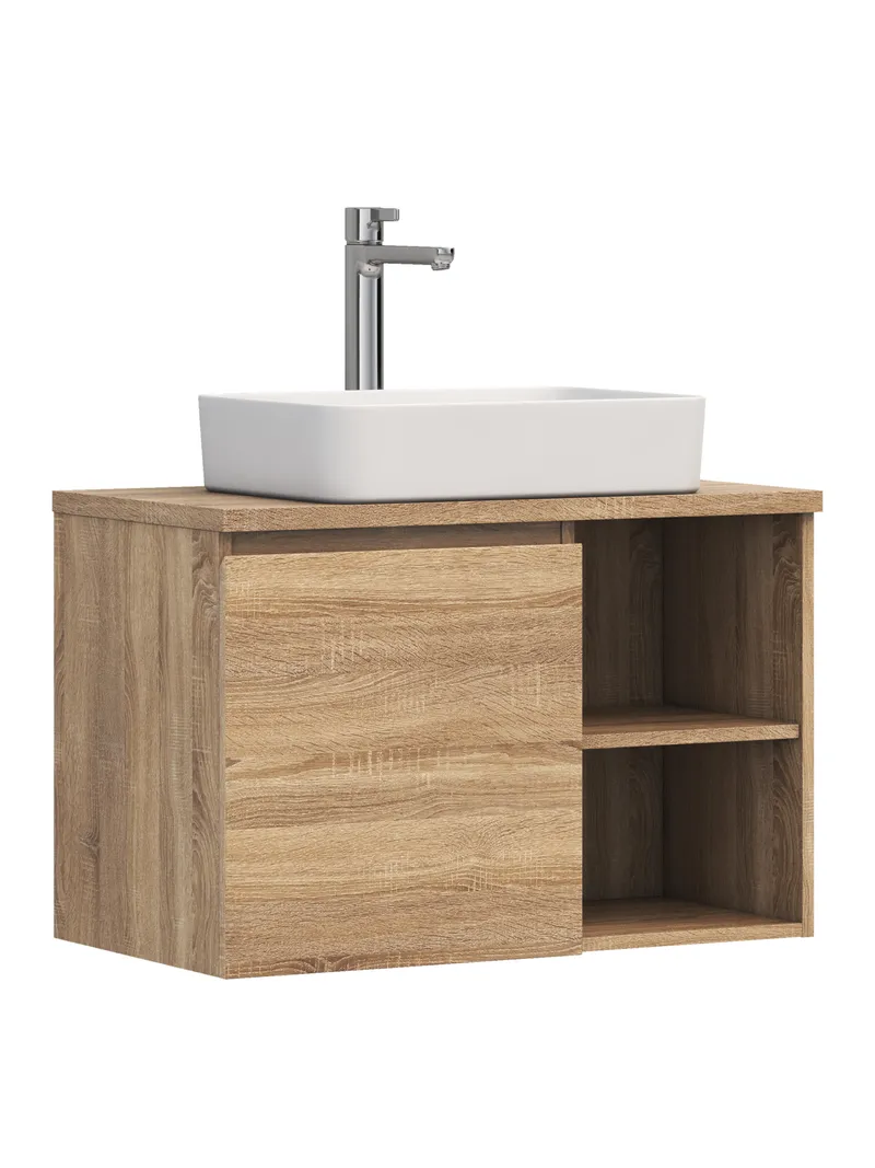 Тумба под раковину Modul 800-1-0 со столешницей навесная дуб сонома-5