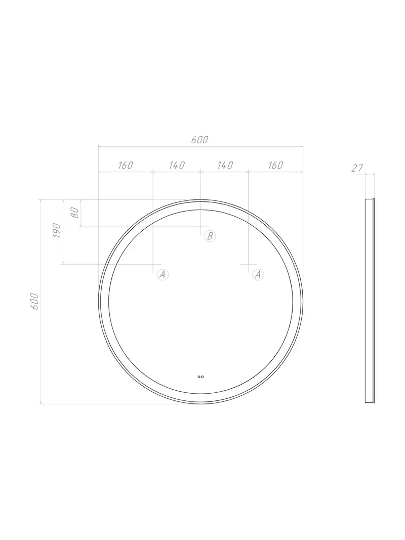Зеркало Vizo Comfort 600 OLEVARO-8
