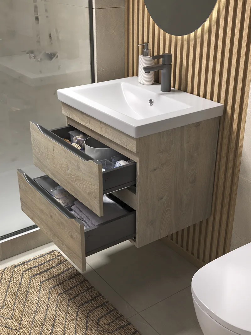 Тумба под раковину навесная Siesta 600-0-2 (Como) дуб давос-4