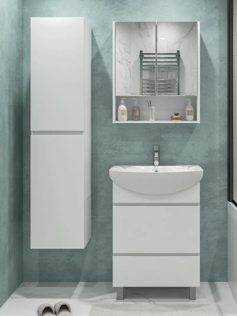 Тумба под раковину Modul 600-0-2 (Балтика) белый-3