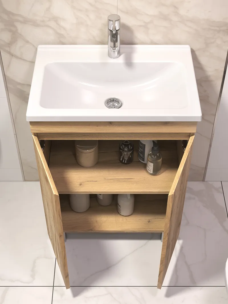 Тумба под раковину Modul 600-2-0 (Азимут) дуб золотой-4