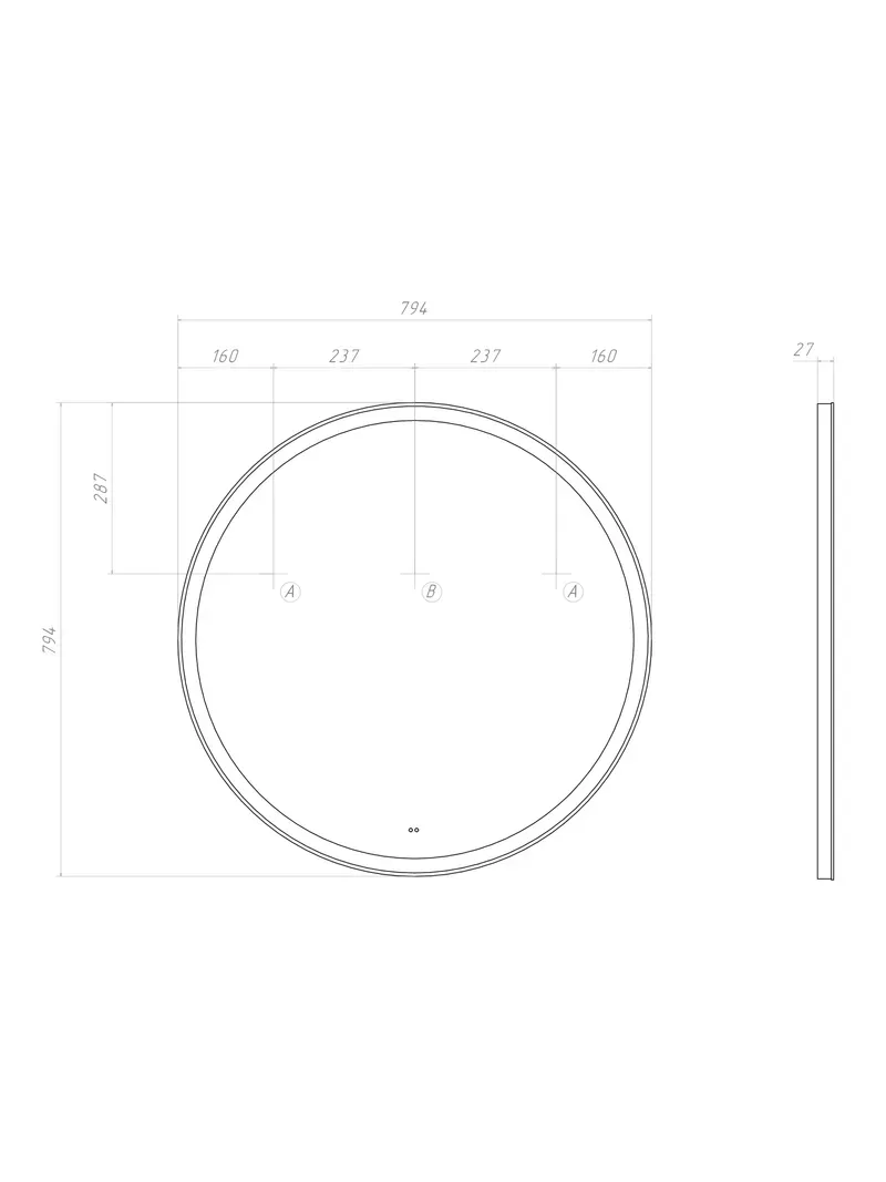 Зеркало Vizo Comfort 800 OLEVARO-9