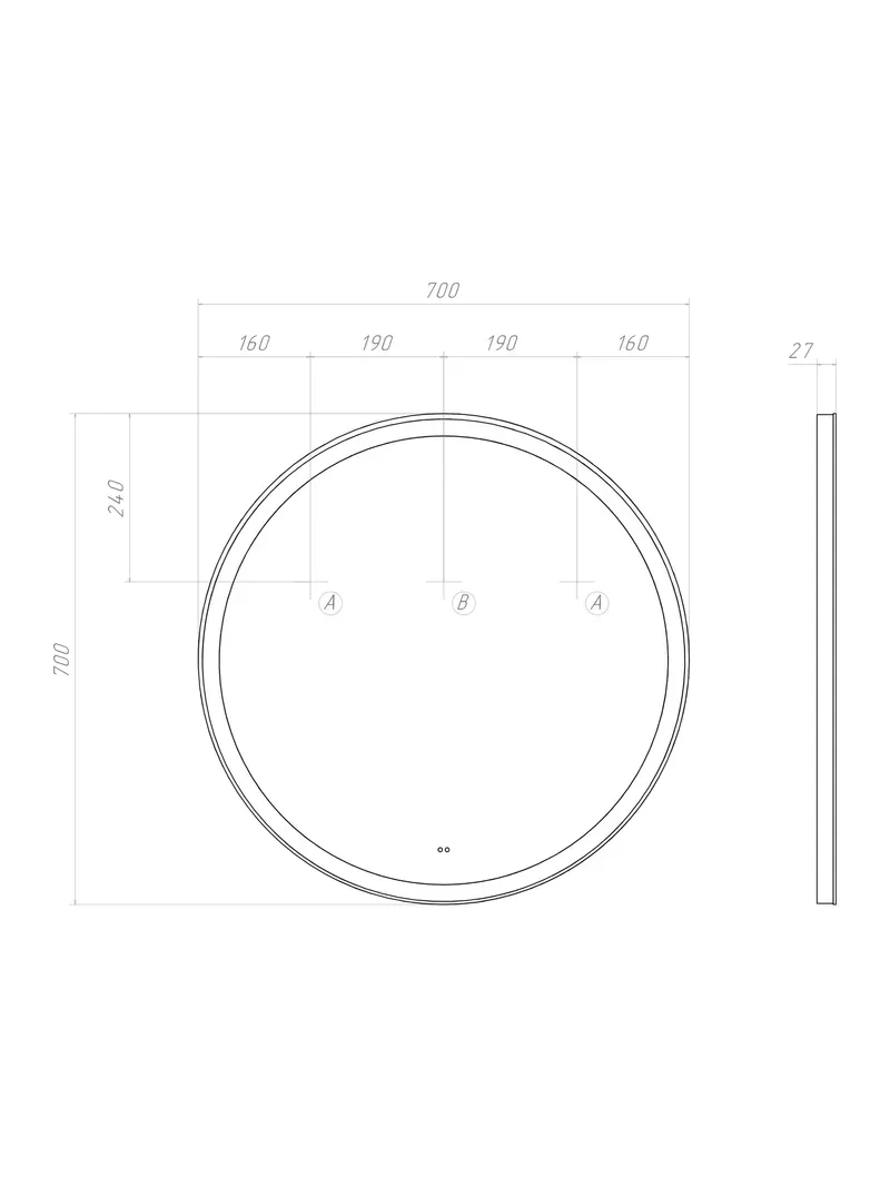 Зеркало Vizo Comfort 700 OLEVARO-9