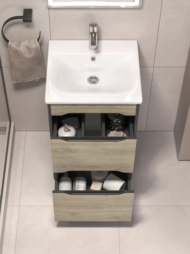 Тумба под раковину Contour 500-0-2 (Breeze Sanita Luxe) дуб давос-3